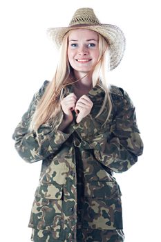 young and beautiful woman farmer