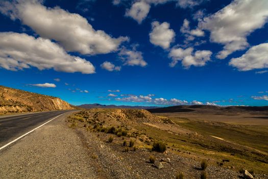 Dirty road in peruvian mountains