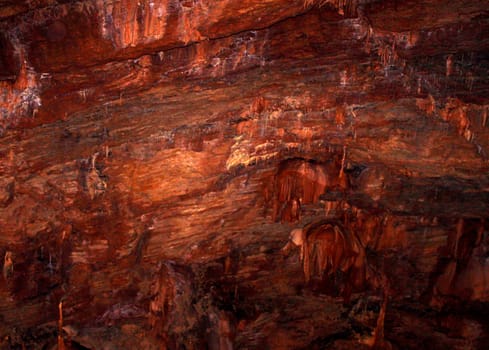 stalactites and stalagmites in karstic cave
