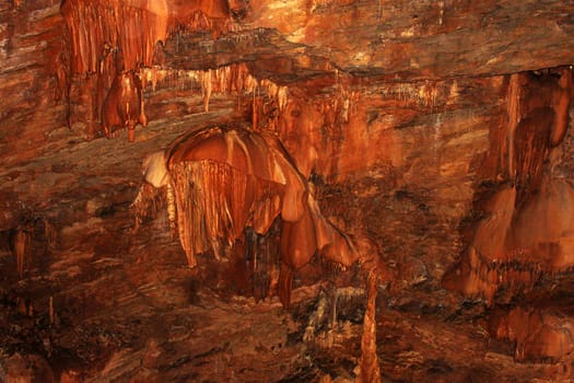 stalactites and stalagmites in karstic cave
