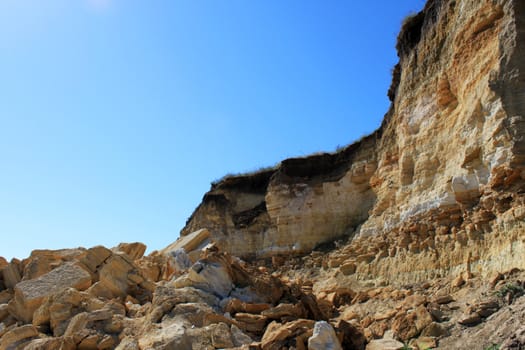 landslide on a seaside