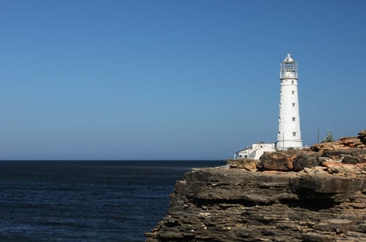 lighthouse Tarkhankut in the western part of Crimea, Ukraine