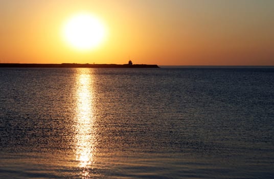 sunset over sea