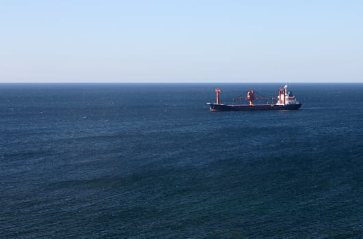 container ship in a sea