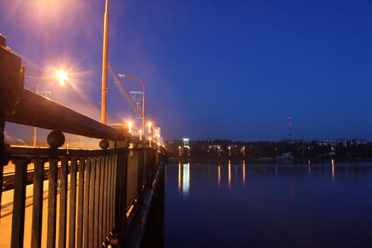 bridge in Nikolaev at night