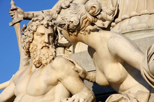 Pallas-Athena-Brunnen Fountain in front of the Austrian Parliament in Vienna, Austria