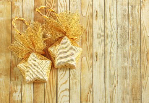 Christmas decoration over wooden background 