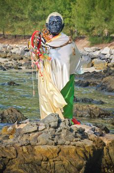 giant statue on the Nang Ram beach, Cholburi, Thailand