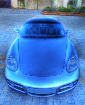 Sports car photographed in high dynamic range