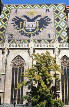 Eagle Tiles Roof of Stephansdom Cathedral in Vienna, Austria 