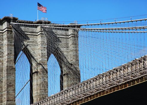 Brooklyn Bridge Pylon in New York City - USA