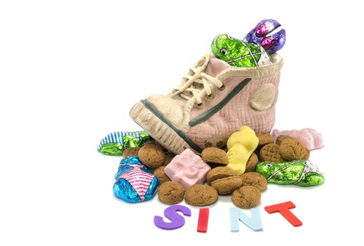 childrens shoe with pepernoten and other candy for the dutch sinterklaas party