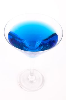 Blue Drink in a cocktail glass cup