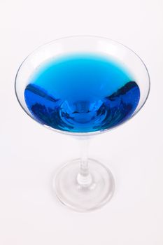 Blue Drink in a cocktail glass cup