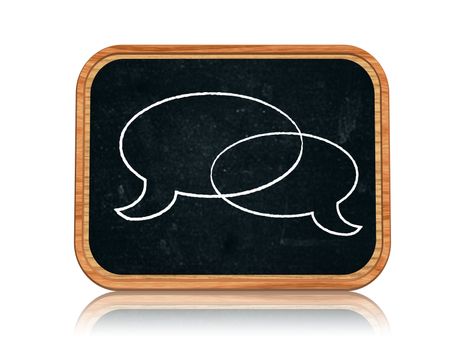 3d isolated blackboard with chat bubbles