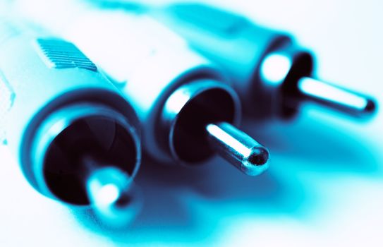 Abstract background audio cables in blue