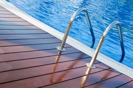 Close up image of swimming pool