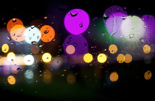abstract background of colored city lights