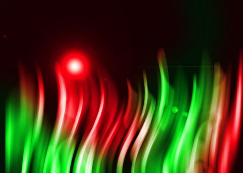 Colorful aura light abstract on black background