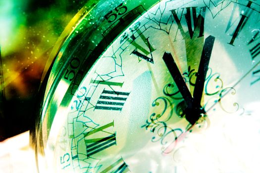 Time concept background and old clock