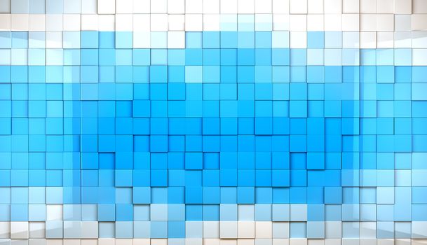Abstract image of cubes background in blue toned 