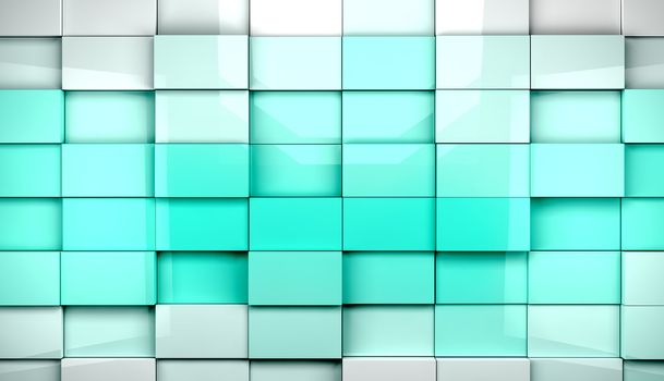 Abstract cubes background in blue toned