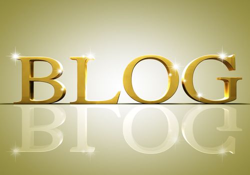 3d blog text in gold