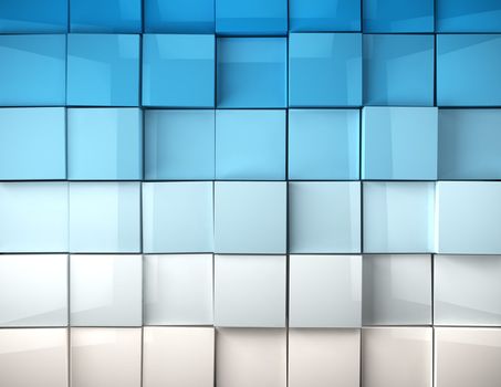 Abstract image of cubes background in blue toned 