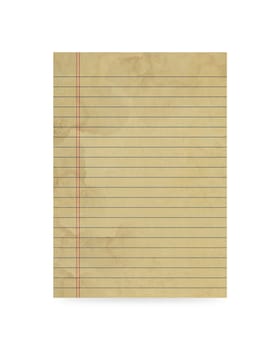 Blank old paper on white background