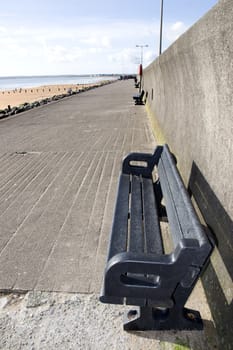 Youghal beach promenade on a quiet summers afternnon in Ireland