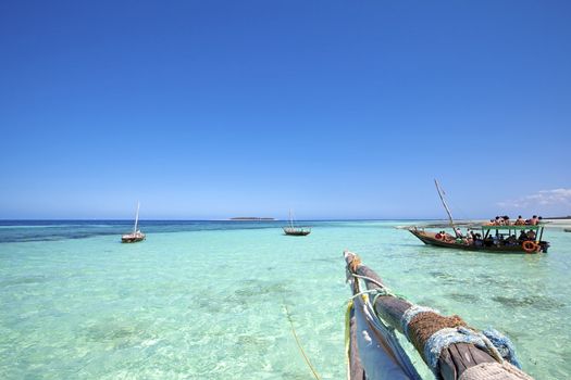 Crystal clear waters at Zanzibar beach in Tanzania