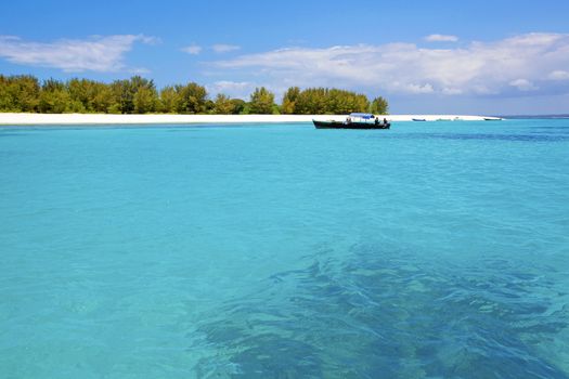 Crystal clear waters at Zanzibar beach in Tanzania