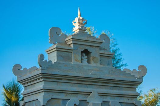 Pointed roof of traditional Balinese architecture, Indonesia