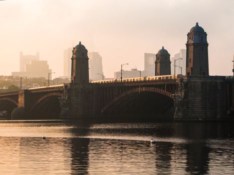 MBTA Red Line crossing Boston's Longfellow Bridge