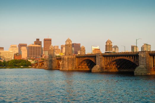 Boston's Longfellow Bridge and Beacon Hill neighborhood