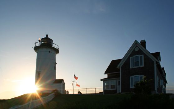 The Nobska Lighthouse in Cape Cod Massachusetts