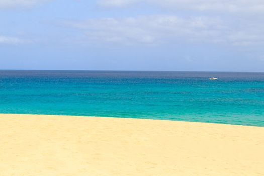 Paradise Island in sal cape verde boat