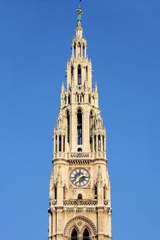 famous City Hall building, Rathaus in Vienna, Austria