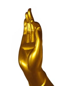 Buddha's hand on a white background.