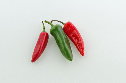 Fresh red and green chilli peppers