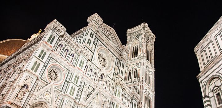 Florence (Firenze), Italy: unusual view of Duomo (the main church of the city) by night