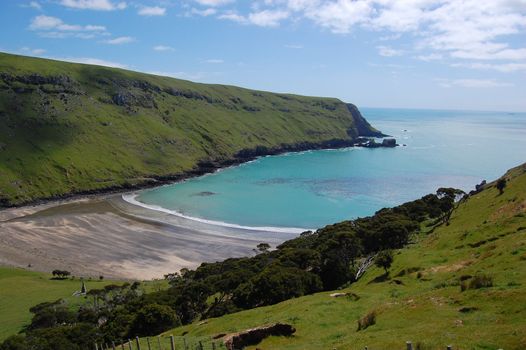 Small bayin Banks Peninsula, New Zealand