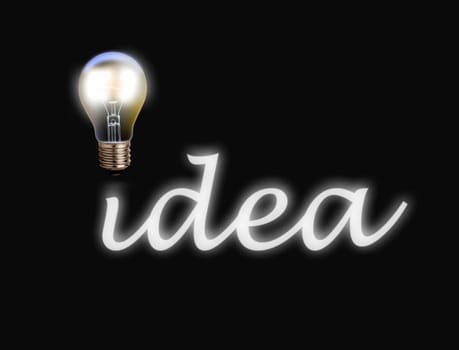 Light bulb with idea text