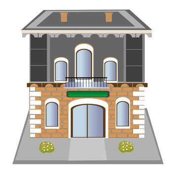 Illustration of the modern building on white background is insulated