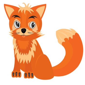 Illustration of the fox on white background is insulated