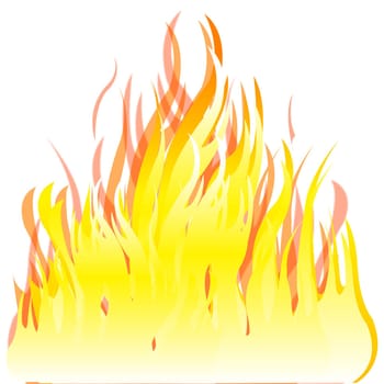 Illustration of the fire on white background