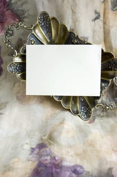 blank white card on luxury background