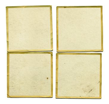 Four vintage blank dirty photos with border. Grunge background design element.