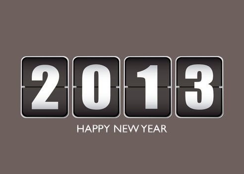 Happy new year 2013 background with ticker date calendar