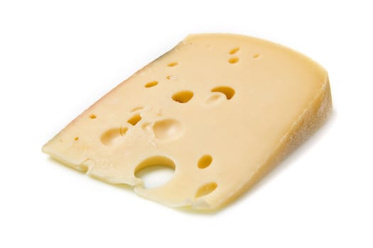 piece of cheese isolated on white background